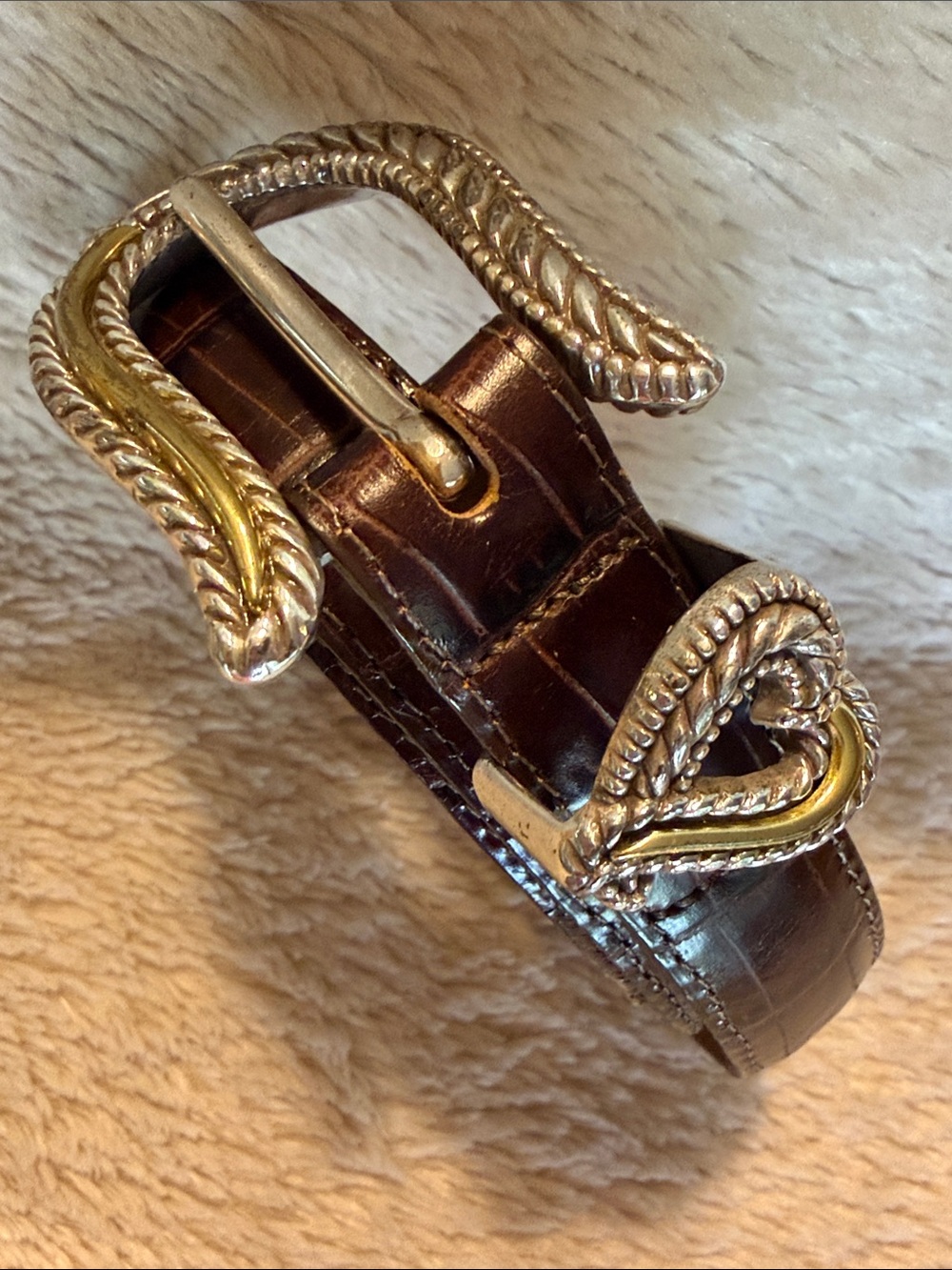 BRIGHTON Crocodile Embossed Belt
